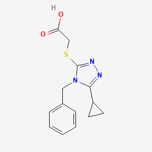 2-[(4-benzyl-5-cyclopropyl-4H-1,2,4-triazol-3-yl)sulfanyl]acetic acid
