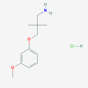 molecular formula C12H20ClNO2 B2356105 3-(3-甲氧基苯氧基)-2,2-二甲基丙-1-胺；盐酸盐 CAS No. 2567502-31-0
