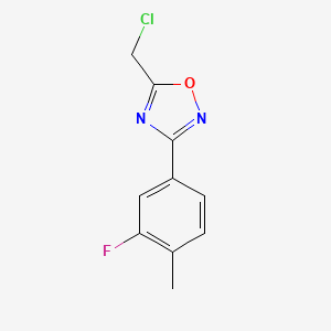 molecular formula C10H8ClFN2O B2356106 5-(Chloromethyl)-3-(3-fluoro-4-methylphenyl)-1,2,4-oxadiazole CAS No. 929972-84-9