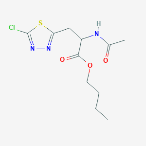 molecular formula C11H16ClN3O3S B2356109 丁基2-乙酰胺基-3-(5-氯-1,3,4-噻二唑-2-基)丙酸酯 CAS No. 2408958-73-4