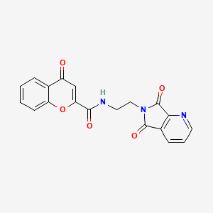 molecular formula C19H13N3O5 B2356120 N-(2-(5,7-dioxo-5H-pyrrolo[3,4-b]pyridin-6(7H)-yl)ethyl)-4-oxo-4H-chromene-2-carboxamide CAS No. 2034589-19-8