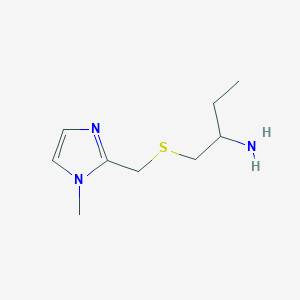 molecular formula C9H17N3S B2356127 1-[(1-Methylimidazol-2-yl)methylsulfanyl]butan-2-amine CAS No. 1521477-85-9