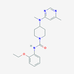 molecular formula C20H27N5O2 B2356129 N-(2-Ethoxyphenyl)-4-[methyl-(6-methylpyrimidin-4-yl)amino]piperidine-1-carboxamide CAS No. 2415625-03-3