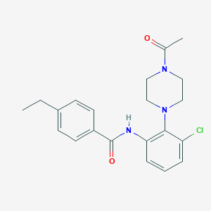 molecular formula C21H24ClN3O2 B235613 N-[2-(4-acetylpiperazin-1-yl)-3-chlorophenyl]-4-ethylbenzamide 