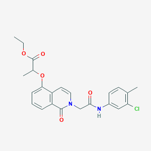 molecular formula C23H23ClN2O5 B2356130 Ethyl 2-[2-[2-(3-chloro-4-methylanilino)-2-oxoethyl]-1-oxoisoquinolin-5-yl]oxypropanoate CAS No. 868224-55-9
