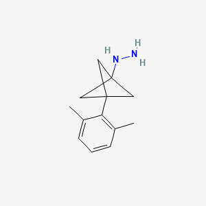 molecular formula C13H18N2 B2356134 [3-(2,6-Dimethylphenyl)-1-bicyclo[1.1.1]pentanyl]hydrazine CAS No. 2287335-06-0