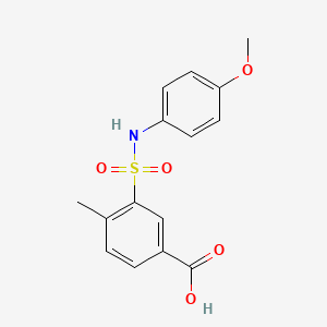 molecular formula C15H15NO5S B2356137 3-[(4-Methoxyphenyl)sulfamoyl]-4-methylbenzoic acid CAS No. 325721-47-9