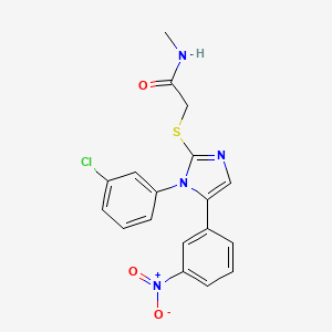 2-((1-(3-chlorophenyl)-5-(3-nitrophenyl)-1H-imidazol-2-yl)thio)-N-methylacetamide