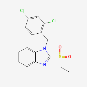 molecular formula C16H14Cl2N2O2S B2356144 1-(2,4-二氯苄基)-2-(乙基磺酰基)-1H-苯并[d]咪唑 CAS No. 886903-07-7