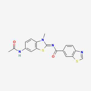 (E)-N-(6-acetamido-3-methylbenzo[d]thiazol-2(3H)-ylidene)benzo[d]thiazole-6-carboxamide