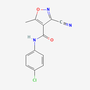 molecular formula C12H8ClN3O2 B2356153 N-(4-氯苯基)-3-氰基-5-甲基-4-异噁唑甲酰胺 CAS No. 400083-75-2