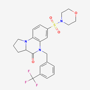 molecular formula C23H24F3N3O4S B2356155 7-(morpholinosulfonyl)-5-[3-(trifluoromethyl)benzyl]-1,2,3,3a-tetrahydropyrrolo[1,2-a]quinoxalin-4(5H)-one CAS No. 1042134-64-4