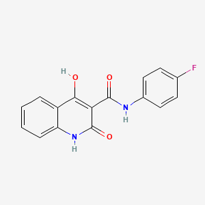molecular formula C16H11FN2O3 B2356158 N-(4-fluorophenyl)-4-hydroxy-2-oxo-1,2-dihydroquinoline-3-carboxamide CAS No. 302922-51-6