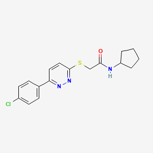 2-[6-(4-chlorophenyl)pyridazin-3-yl]sulfanyl-N-cyclopentylacetamide