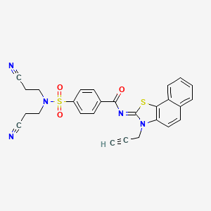 4-[bis(2-cyanoethyl)sulfamoyl]-N-(3-prop-2-ynylbenzo[g][1,3]benzothiazol-2-ylidene)benzamide