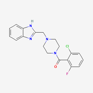 molecular formula C19H18ClFN4O B2356168 (4-((1H-苯并[d]咪唑-2-基)甲基)哌嗪-1-基)(2-氯-6-氟苯基)甲酮 CAS No. 1203178-02-2