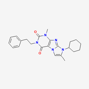 8-cyclohexyl-1,7-dimethyl-3-phenethyl-1H-imidazo[2,1-f]purine-2,4(3H,8H)-dione