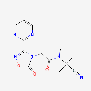 molecular formula C13H14N6O3 B2356184 N-(1-cyano-1-methylethyl)-N-methyl-2-[5-oxo-3-(pyrimidin-2-yl)-4,5-dihydro-1,2,4-oxadiazol-4-yl]acetamide CAS No. 1252325-89-5
