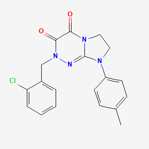 molecular formula C19H17ClN4O2 B2356191 2-(2-chlorobenzyl)-8-(p-tolyl)-7,8-dihydroimidazo[2,1-c][1,2,4]triazine-3,4(2H,6H)-dione CAS No. 941891-71-0
