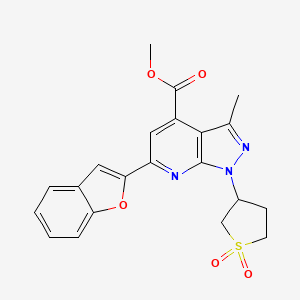 methyl 6-(benzofuran-2-yl)-1-(1,1-dioxidotetrahydrothiophen-3-yl)-3-methyl-1H-pyrazolo[3,4-b]pyridine-4-carboxylate