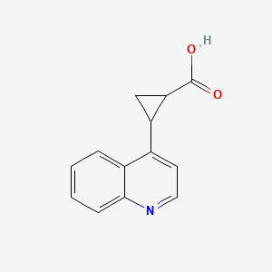 molecular formula C13H11NO2 B2356200 2-Quinolin-4-ylcyclopropane-1-carboxylic acid CAS No. 1378459-68-7