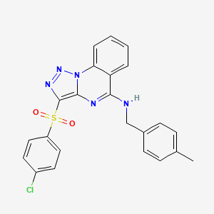 molecular formula C23H18ClN5O2S B2356201 3-[(4-氯苯基)磺酰基]-N-(4-甲基苄基)[1,2,3]三唑并[1,5-a]喹啉-5-胺 CAS No. 895646-91-0