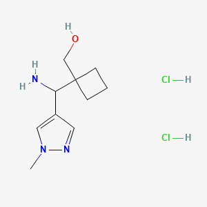 molecular formula C10H19Cl2N3O B2356205 {1-[amino(1-methyl-1H-pyrazol-4-yl)methyl]cyclobutyl}methanol dihydrochloride CAS No. 1808436-98-7