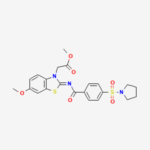 (Z)-methyl 2-(6-methoxy-2-((4-(pyrrolidin-1-ylsulfonyl)benzoyl)imino)benzo[d]thiazol-3(2H)-yl)acetate