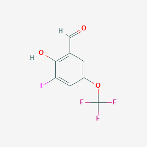 molecular formula C8H4F3IO3 B2356218 2-Hydroxy-3-iodo-5-(trifluoromethoxy)benzaldehyde CAS No. 775330-11-5