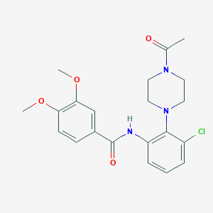 molecular formula C21H24ClN3O4 B235622 N-[2-(4-acetylpiperazin-1-yl)-3-chlorophenyl]-3,4-dimethoxybenzamide 