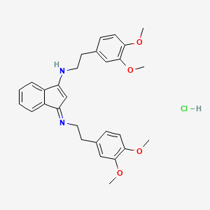 (1-(1-Aza-3-(3,4-dimethoxyphenyl)propylidene)inden-3-yl)(2-(3,4-dimethoxyphenyl)ethyl)amine, hydrochloride
