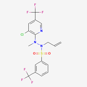 molecular formula C17H14ClF6N3O2S B2356225 N-allyl-N'-[3-chloro-5-(trifluoromethyl)-2-pyridinyl]-N'-methyl-3-(trifluoromethyl)benzenesulfonohydrazide CAS No. 339276-31-2