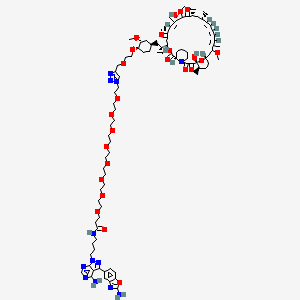 N-[4-[4-amino-3-(2-amino-1,3-benzoxazol-5-yl)pyrazolo[3,4-d]pyrimidin-1-yl]butyl]-3-[2-[2-[2-[2-[2-[2-[2-[2-[4-[2-[(1S,2R,4R)-4-[(2R)-2-[(1R,9R,12S,15R,16Z,18S,21R,23S,24Z,26Z,28Z,32S,35R)-1,18-dihydroxy-19,30-dimethoxy-15,17,21,23,29,35-hexamethyl-2,3,10,14,20-pentaoxo-11,36-dioxa-4-azatricyclo[30.3.1.04,9]hexatriaconta-16,24,26,28-tetraen-12-yl]propyl]-2-methoxycyclohexyl]oxyethoxymethyl]triazol-1-yl]ethoxy]ethoxy]ethoxy]ethoxy]ethoxy]ethoxy]ethoxy]ethoxy]propanamide