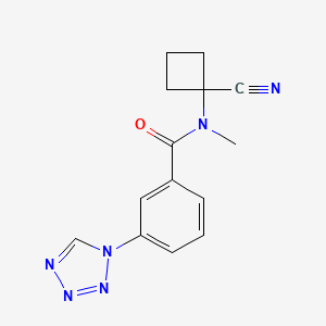 molecular formula C14H14N6O B2356230 N-(1-cyanocyclobutyl)-N-methyl-3-(1H-1,2,3,4-tetrazol-1-yl)benzamide CAS No. 1258708-99-4