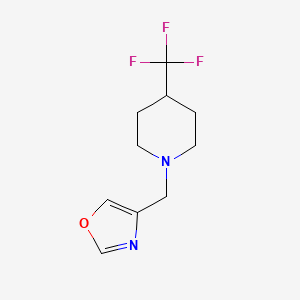 molecular formula C10H13F3N2O B2356232 1-[(1,3-Oxazol-4-yl)methyl]-4-(trifluoromethyl)piperidine CAS No. 2097857-89-9