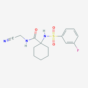 molecular formula C15H18FN3O3S B2356238 N-(cyanomethyl)-1-(3-fluorobenzenesulfonamido)cyclohexane-1-carboxamide CAS No. 1281010-78-3
