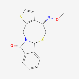 molecular formula C16H14N2O2S2 B2356241 5H-噻吩并[2',3':5,6][1,3]噻唑并[2,3-a]异吲哚-4,11(6aH,13H)-二酮 4-(O-甲基肟) CAS No. 866008-38-0