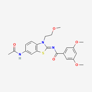 molecular formula C21H23N3O5S B2356245 (Z)-N-(6-acetamido-3-(2-methoxyethyl)benzo[d]thiazol-2(3H)-ylidene)-3,5-dimethoxybenzamide CAS No. 1005942-33-5