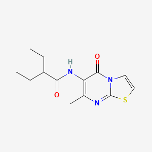 molecular formula C13H17N3O2S B2356251 2-エチル-N-(7-メチル-5-オキソ-5H-チアゾロ[3,2-a]ピリミジン-6-イル)ブタンアミド CAS No. 942003-64-7