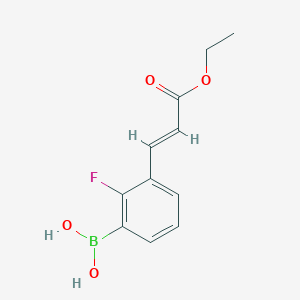 molecular formula C11H12BFO4 B2356252 E-3-(2-Ethoxycarbonylvinyl)-2-fluorophenylboronic acid CAS No. 2096353-43-2