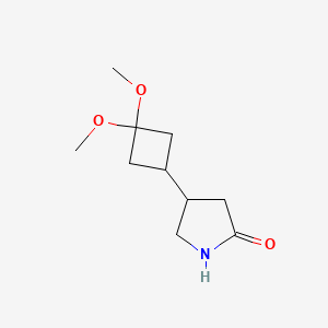 molecular formula C10H17NO3 B2356256 4-(3,3-Dimethoxycyclobutyl)pyrrolidin-2-one CAS No. 2287311-07-1