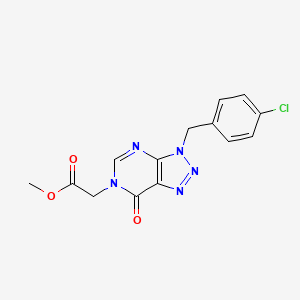 molecular formula C14H12ClN5O3 B2356262 methyl [3-(4-chlorobenzyl)-7-oxo-3,7-dihydro-6H-[1,2,3]triazolo[4,5-d]pyrimidin-6-yl]acetate CAS No. 847383-97-5