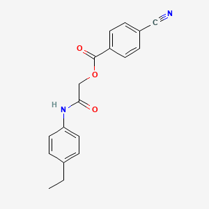 molecular formula C18H16N2O3 B2356267 2-((4-Ethylphenyl)amino)-2-oxoethyl 4-cyanobenzoate CAS No. 386281-06-7