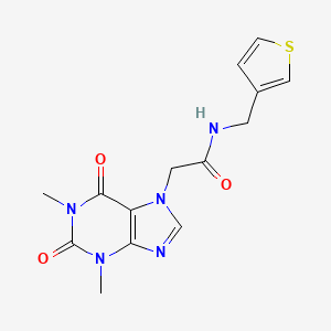 molecular formula C14H15N5O3S B2356268 2-(1,3-dimethyl-2,6-dioxo-2,3-dihydro-1H-purin-7(6H)-yl)-N-(thiophen-3-ylmethyl)acetamide CAS No. 1208508-22-8