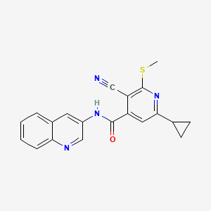 3-cyano-6-cyclopropyl-2-(methylsulfanyl)-N-(quinolin-3-yl)pyridine-4-carboxamide