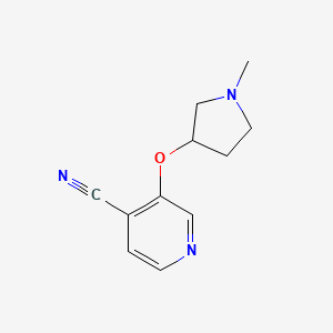 molecular formula C11H13N3O B2356285 3-[(1-甲基吡咯烷-3-基)氧基]吡啶-4-腈 CAS No. 91832-82-5