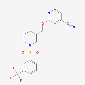 2-[[1-[3-(Trifluoromethyl)phenyl]sulfonylpiperidin-3-yl]methoxy]pyridine-4-carbonitrile