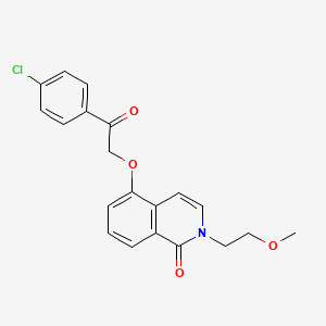 molecular formula C20H18ClNO4 B2356299 5-[2-(4-Chlorophenyl)-2-oxoethoxy]-2-(2-methoxyethyl)isoquinolin-1-one CAS No. 898457-40-4