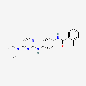 molecular formula C23H27N5O B2356301 N-(4-((4-(二乙基氨基)-6-甲基嘧啶-2-基)氨基)苯基)-2-甲基苯甲酰胺 CAS No. 923210-79-1