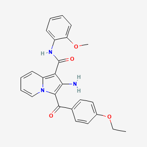 molecular formula C25H23N3O4 B2356302 2-氨基-3-(4-乙氧基苯甲酰)-N-(2-甲氧基苯基)吲哚并[1,2-b]吡啶-1-甲酰胺 CAS No. 903343-40-8